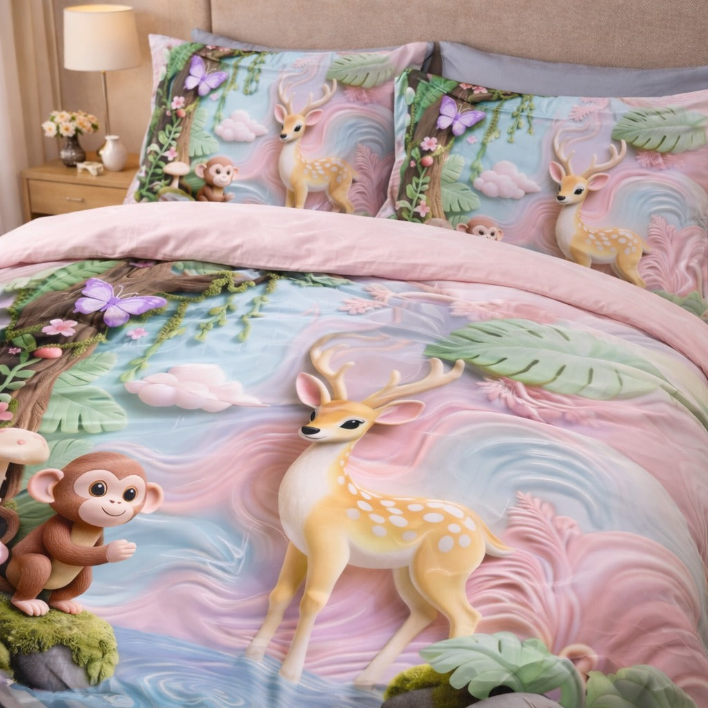 7D Cute Monkey Bedsheet