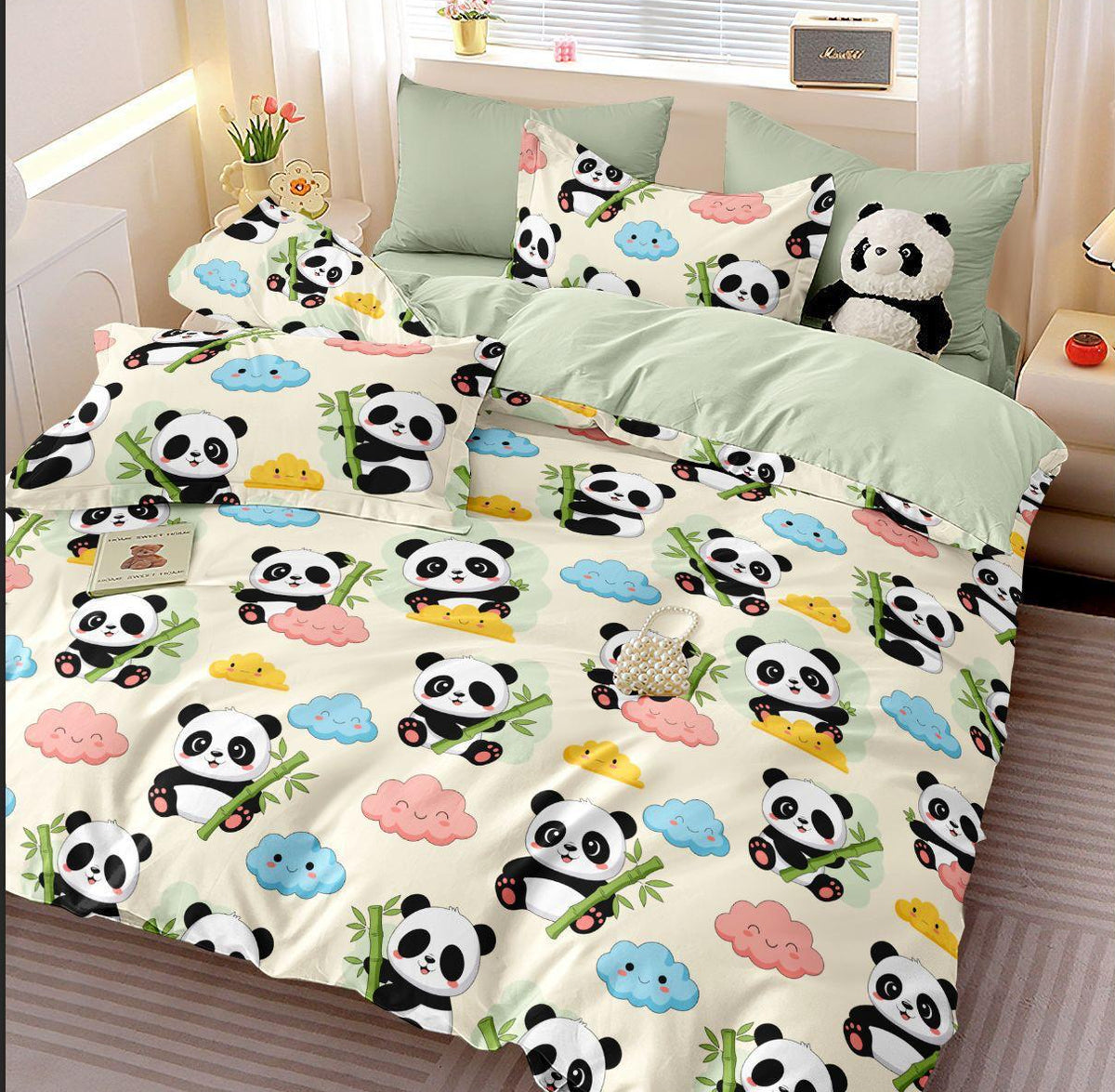 Cotton Blend Elastic Fitted King Bedsheet with 2 Pillow Covers (BUY1 GET1 FREE)
