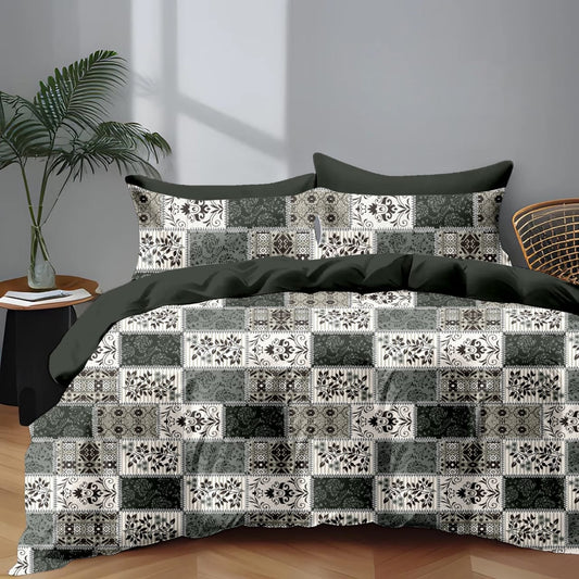 Premium Cotton Elastic Fitted King Size Bedsheet with 2 Pillow Covers